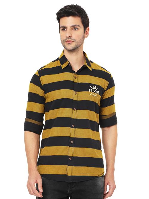 yellow cotton casual shirt - 19088342 - Very Small Image - 1