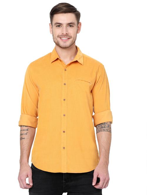 yellow cotton casual shirt - 19088349 - Very Small Image - 1