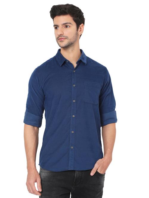 blue cotton casual shirt - 19088357 - Very Small Image - 1