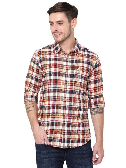 beige cotton casual shirt - 19088428 - Very Small Image - 1