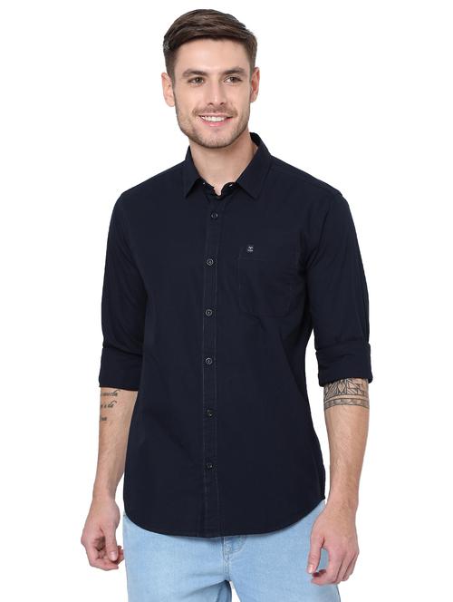 blue cotton casual shirt - 19088493 - Very Small Image - 1