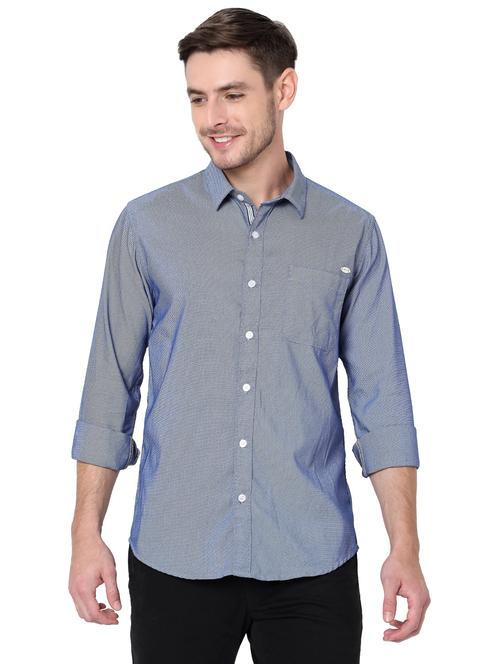 blue coloured casual shirt - 19088518 - Very Small Image - 1