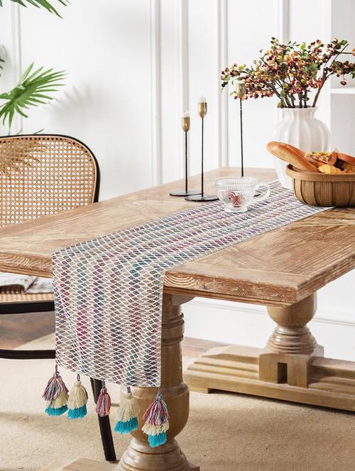 embroidered faux silk table runner - 19088627 - Very Small Image - 1