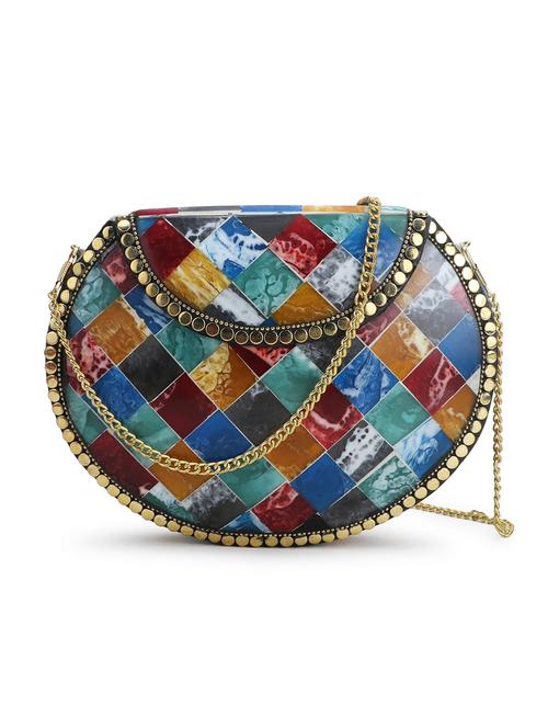multi colored metal box clutch - 19088651 - Very Small Image - 1