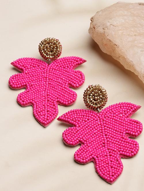 leaf shaped handcrafted drop earrings - 19088689 - Very Small Image - 1