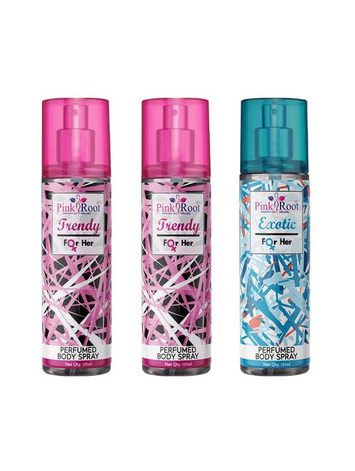 trendy & exotic perfumed body spray for women, pack of 3 - 19090081 - Very Small Image - 1