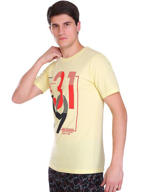 yellow printed regular t-shirt - 19090183 - Very Small Image - 1