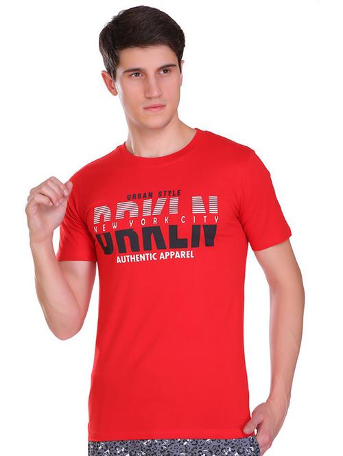 red printed regular t-shirt - 19090189 - Very Small Image - 1