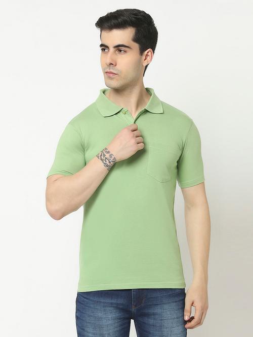 green solid polo t-shirt - 19090309 - Very Small Image - 1