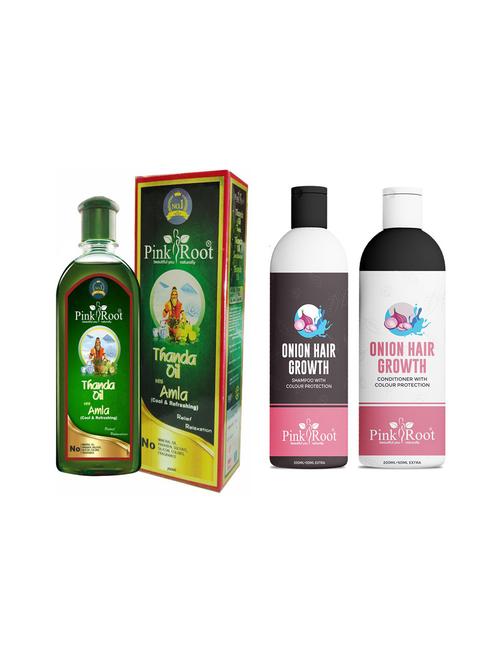 thanda oil amla 200ml, onion hair growth shampoo 200ml with conditioner 200ml - 19096490 - Very Small Image - 1