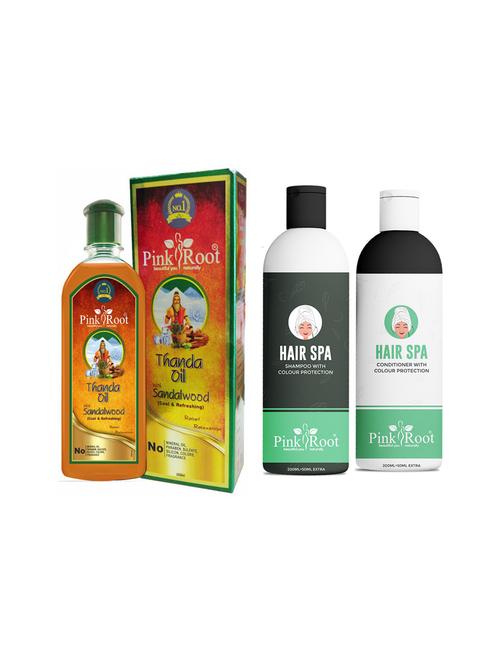 thanda oil sandalwood 200ml, hair spa shampoo 200ml with conditioner 200ml - 19096502 - Very Small Image - 1