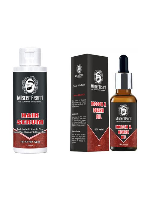 hair serum 100ml with mooch & beard oil 35ml - 19097081 - Very Small Image - 1