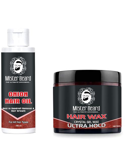 hair wax crystal gel wax ultra hold 100gm with onion hair oil 100ml - 19097279 - Very Small Image - 1