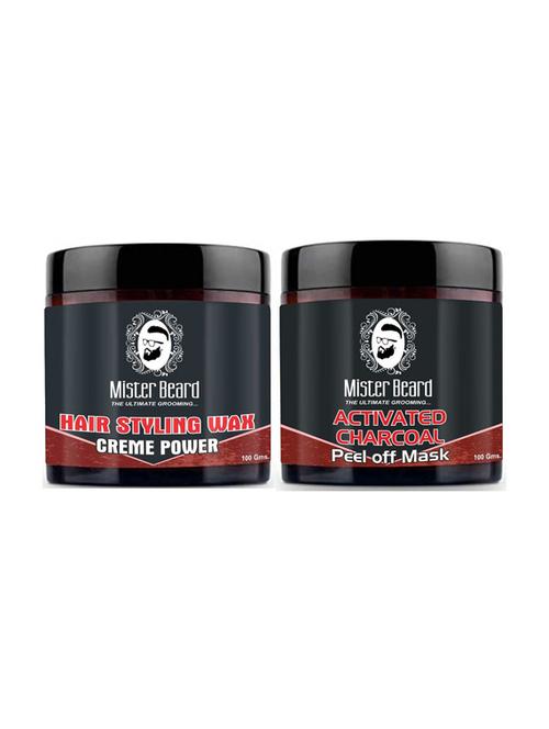 hair styling wax creme power 100gm with activated charcoal peel off mask 100gm - 19097326 - Very Small Image - 1