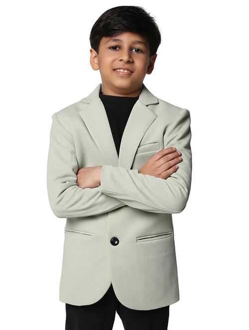 olive self design blazer - 19100152 - Very Small Image - 1