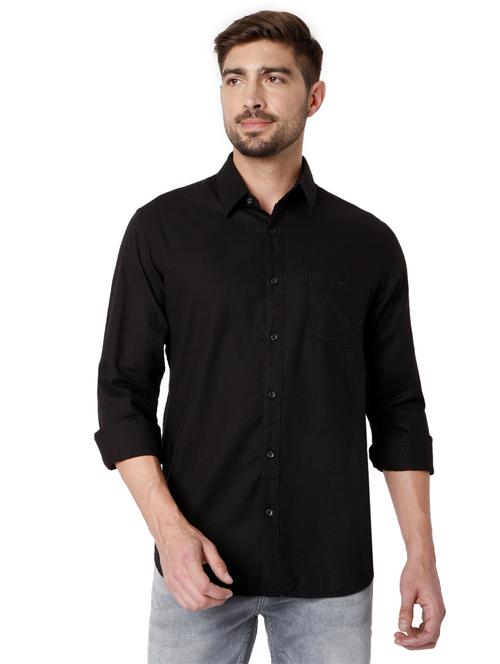 black cotton casual shirt - 19100274 - Very Small Image - 1