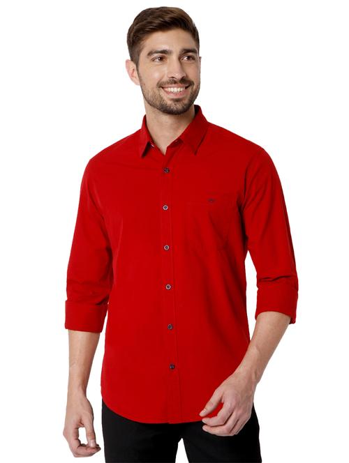 red cotton casual shirt - 19100277 - Very Small Image - 1