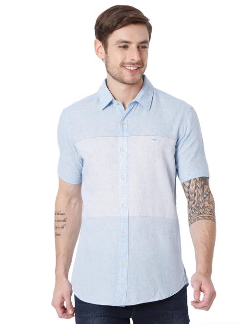 color block short sleeve shirt - 19100316 - Very Small Image - 1