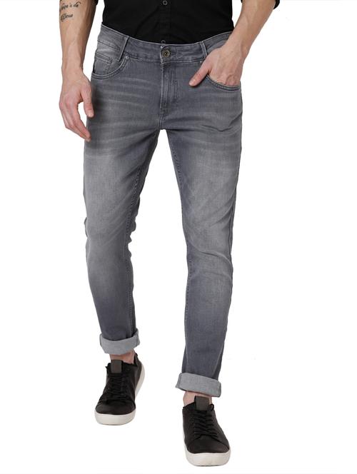 grey light washed jeans - 19100431 - Very Small Image - 1