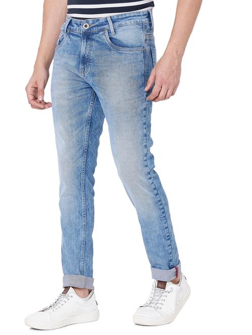 blue heavy washed jeans - 19100451 - Very Small Image - 1