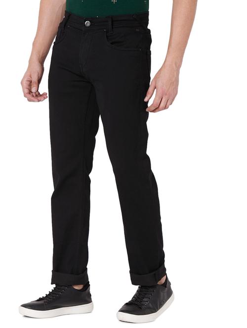 black mid rise solid jeans - 19100463 - Very Small Image - 1
