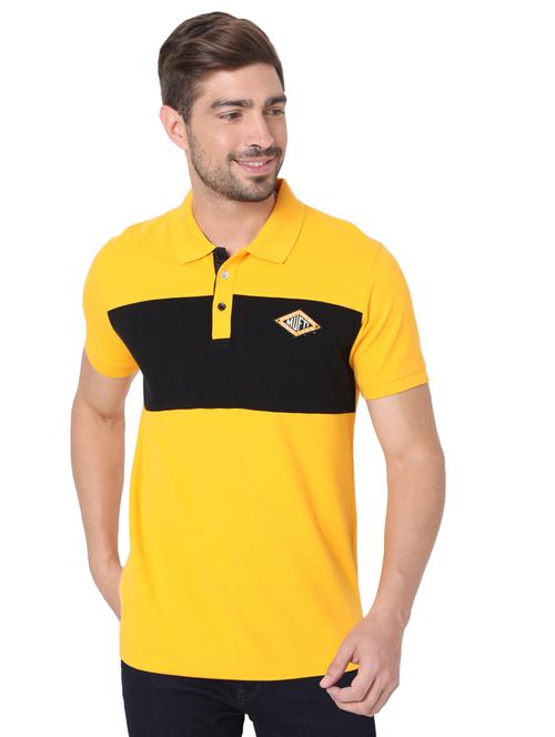 yellow block polo t-shirt - 19100475 - Very Small Image - 1