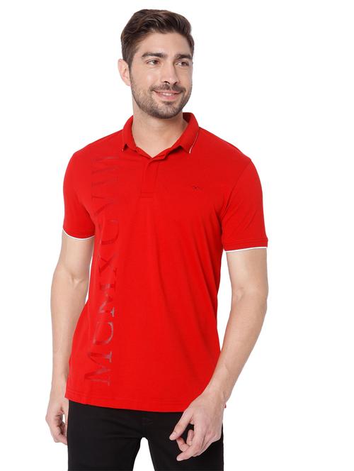 red printed polo t-shirt - 19100477 - Very Small Image - 1