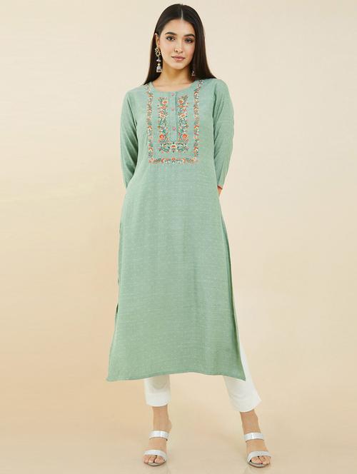 women's straight kurta - 19101458 - Very Small Image - 1