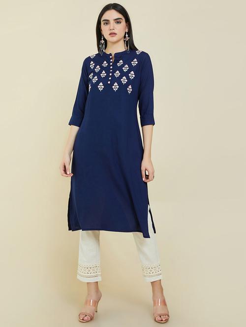women's straight kurta - 19101482 - Very Small Image - 1