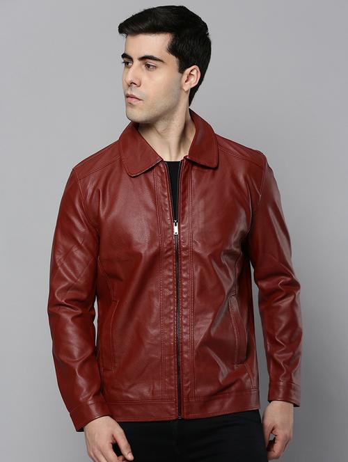 orange leather casual jacket - 19101544 - Very Small Image - 1