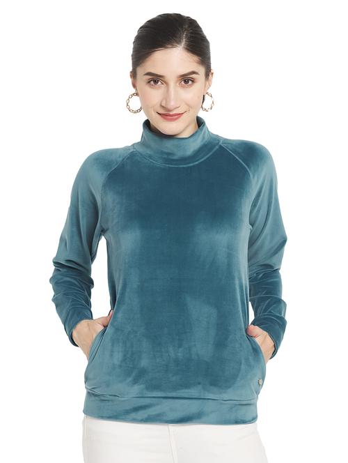 high neck solid sweatshirt - 19102064 - Very Small Image - 1