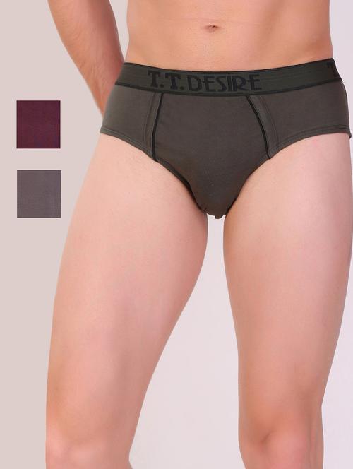 men solid briefs combo - 19108750 - Very Small Image - 1