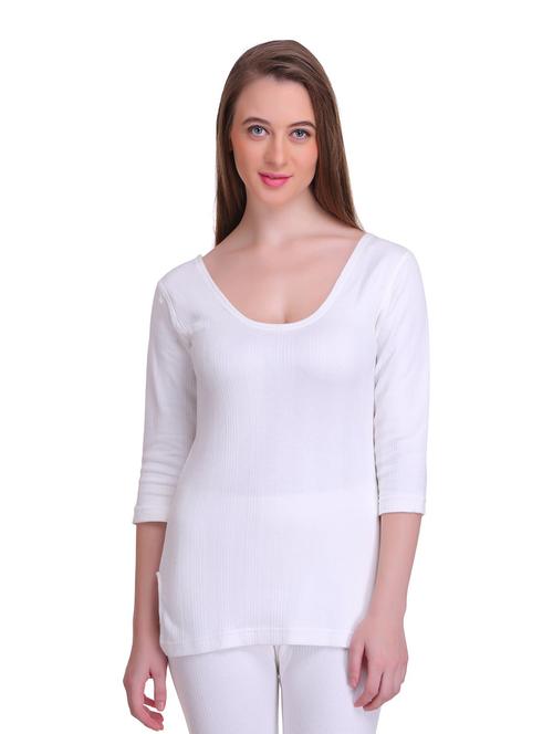 scoop neck solid thermal top - 19109653 - Very Small Image - 1