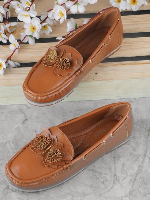 tan pu slip on loafers - 19110451 - Very Small Image - 1