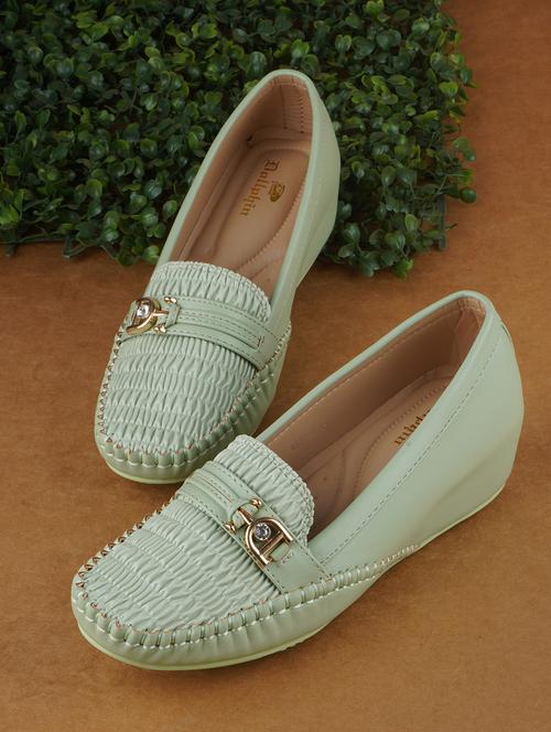 green pu slip on loafers - 19110465 - Very Small Image - 1