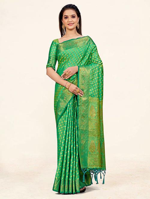 women's banarasi saree - 19110471 - Very Small Image - 1