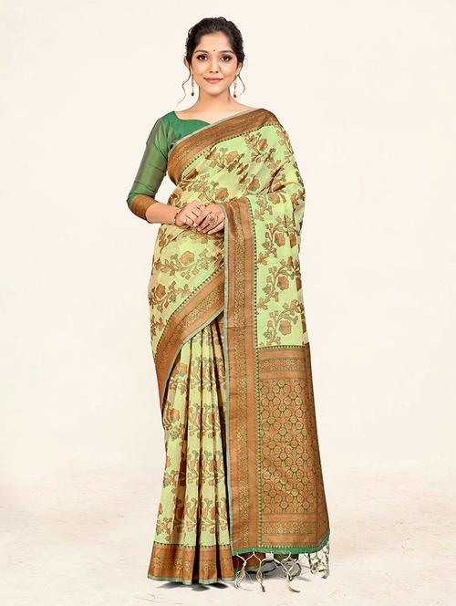 women's banarasi saree - 19110523 - Very Small Image - 1