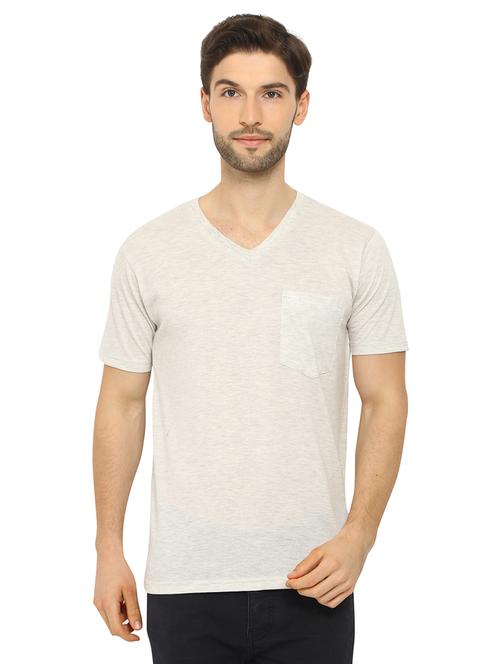 v neck solid t-shirt - 19111602 - Very Small Image - 1