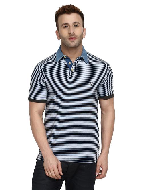 polo neck striped t-shirt - 19111837 - Very Small Image - 1