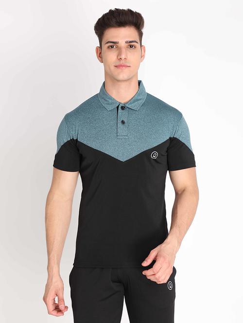 polo neck color block t-shirt - 19112008 - Very Small Image - 1