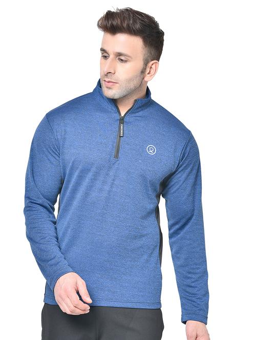 blue solid full sleeves t-shirt - 19112065 - Very Small Image - 1