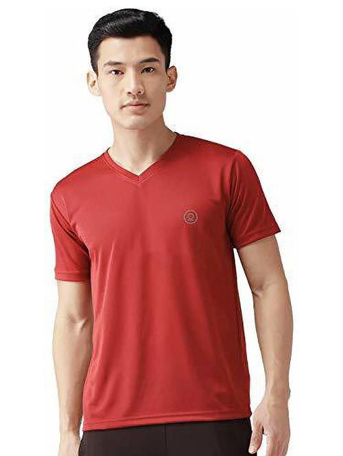 v neck solid t-shirt - 19112739 - Very Small Image - 1