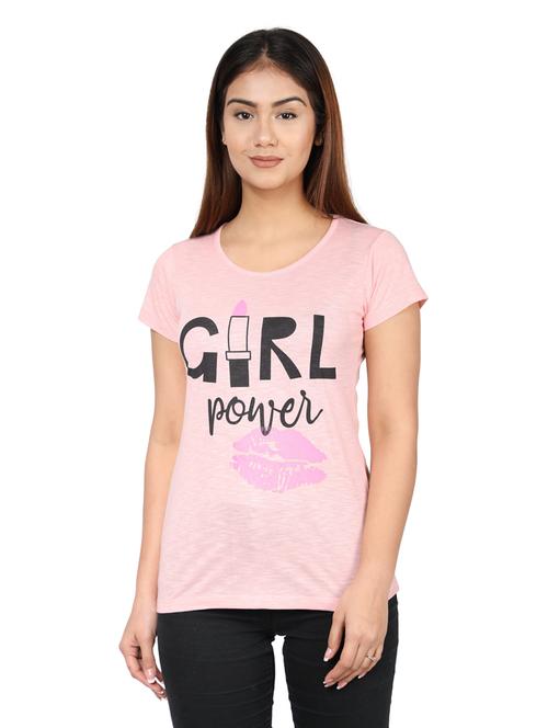 pink cotton regular tshirt - 19113034 - Very Small Image - 1