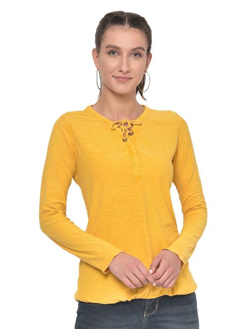 yellow cotton regular tshirt - 19113109 - Very Small Image - 1