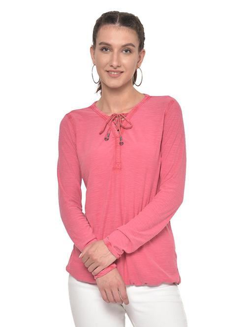 pink cotton regular tshirt - 19113112 - Very Small Image - 1