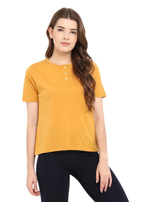 yellow cotton regular tshirt - 19113152 - Very Small Image - 1