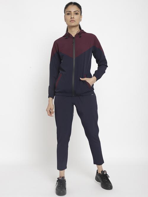 hooded neck color block active wear set - 19113900 - Very Small Image - 1