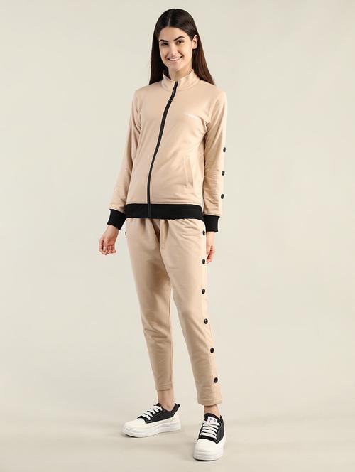 stand collar solid track suit set - 19114387 - Very Small Image - 1