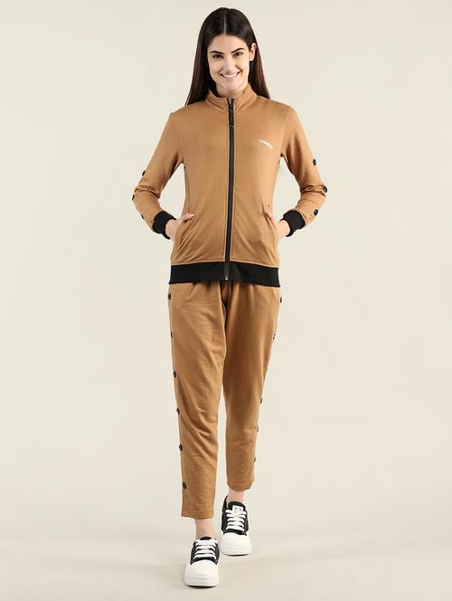 stand collar solid track suit set - 19114392 - Very Small Image - 1