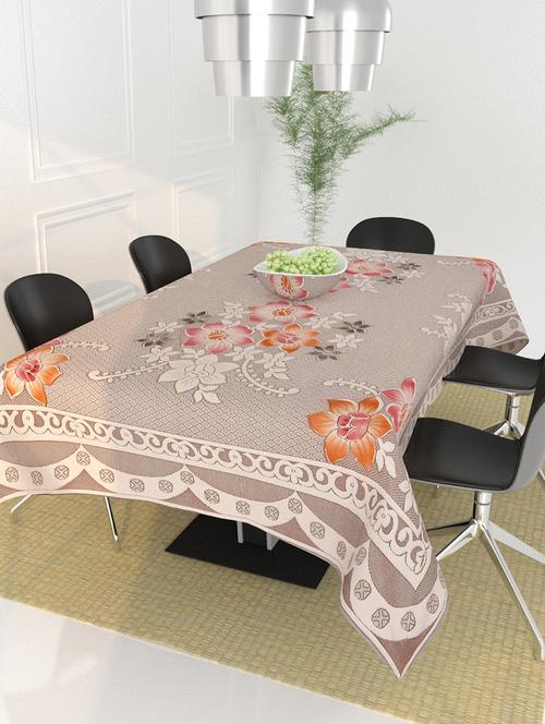 poly cotton , decorative hand made floral pattern dining table cover(60 x 90 inches) (star rust) - 19114862 - Very Small Image - 1
